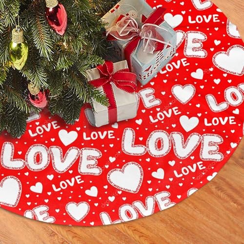 Valentine's Day Tree Skirt 36 Inch Black Christmas Tree Decoration