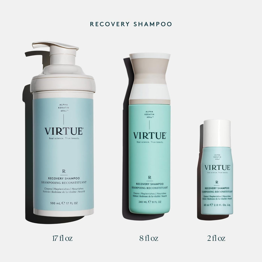 VIRTUE Recovery Shampoo - Sulfate-Free Formula with Keratin & Baobab Oil for Damaged Hair | Color Safe