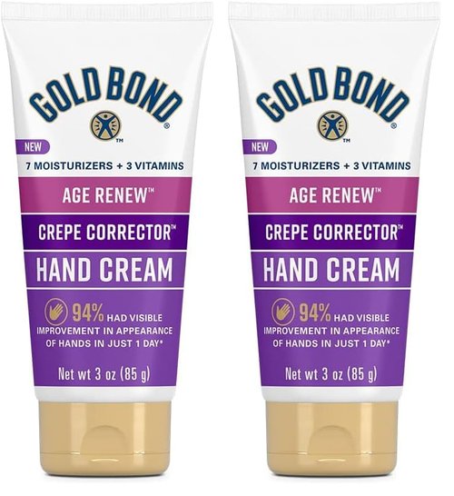 Gold Bond Age Renew Crepe Corrector Hand Cream, Replenishing & Smoothing Formula, 3 oz. (Pack of 2)