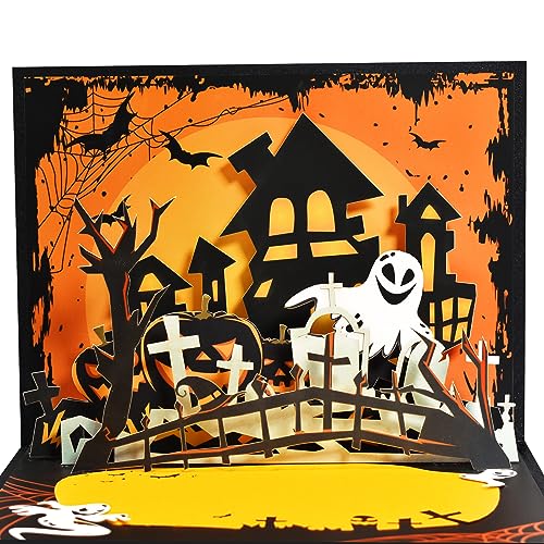 Halloween Haunted House Pop Up Card - 3D Spooky Haunted House Greeting Card, Holiday Halloween Decoration - Variation of THIS listing