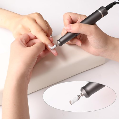 BQAN Sanding Bands for Nail Drills, 100pcs Small Bands 180 Fine Grit Nail File Sanding Bands with 2pcs Upgrade 3.1mm Mandrel Drill Bits for Acrylic Nails Gel Manicure