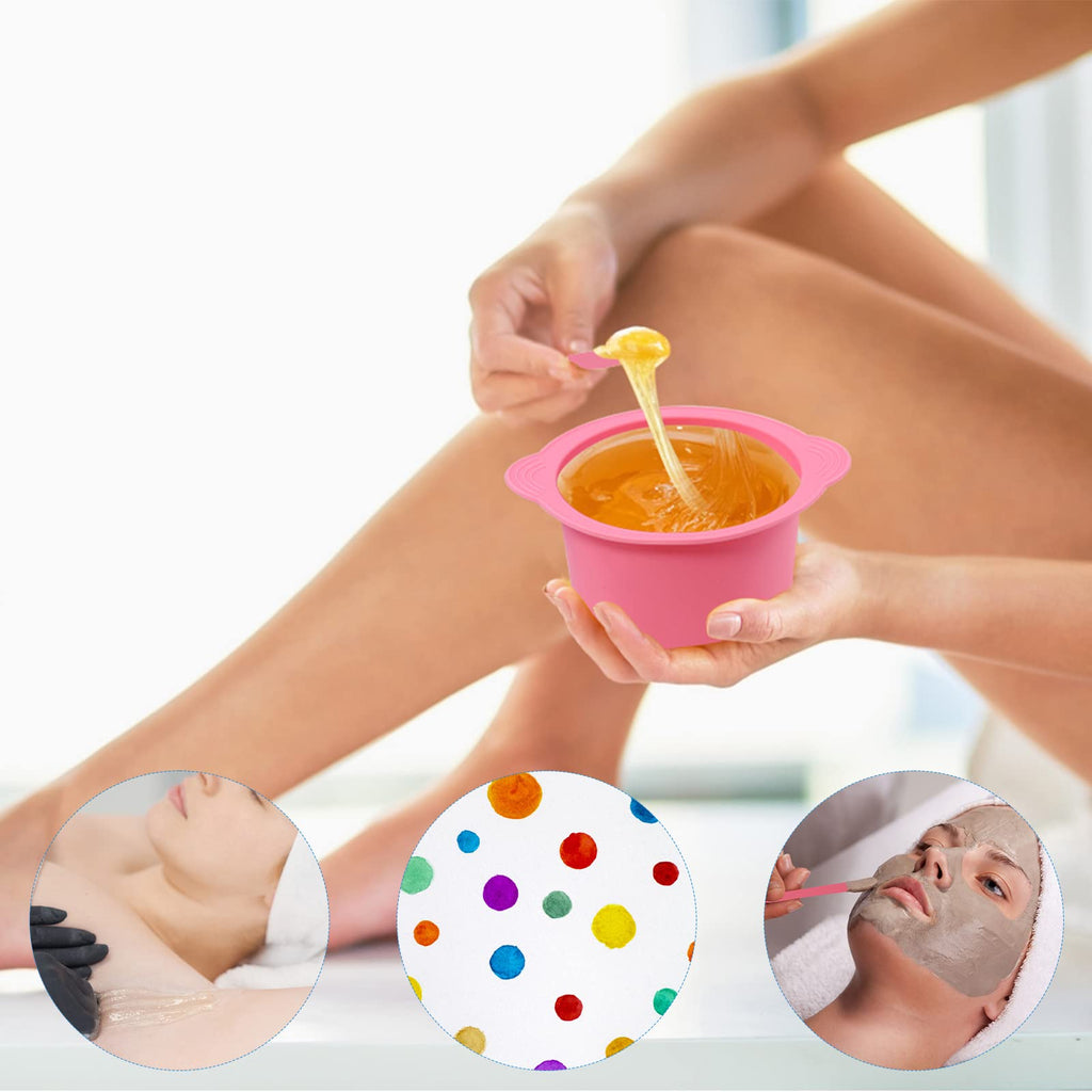 Yungeln 2Pcs Wax Pot Liner,Silicone Wax Warmer Liner with 2 Pcs Wax Sticks, Non-Stick Wax Pot Silicone Bowl Replacement,Reusable Wax Melt Liners Wax Warmer Liner Bowl for Hair Removal