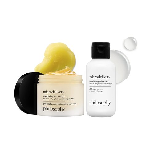 Philosophy Microdelivery Vitamin C Resurfacing Peel Kit - Two-Step Treatment for Smooth Skin Texture & Even Tone