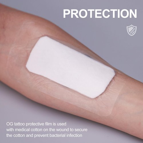 OG Tattoo Protective Film 6" X 11 Yard - Waterproof Tattooing Aftercare Bandage Roll for Second Skin Tattoo Wrap - Breathable, Sterile, Ultra Flexible, Latex-Free - Faster Tattoos Healing