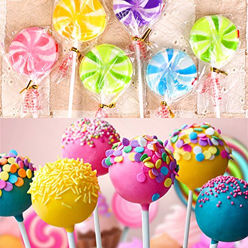 White Cake Pop Sticks and Wrappers Set - 4.7 Inches, Includes Bags & Ties