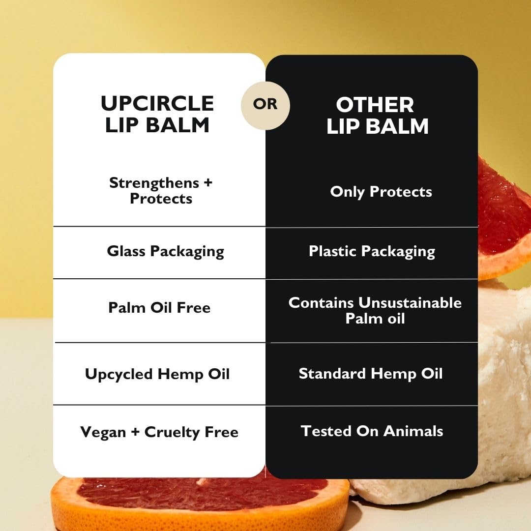 UpCircle Lip Balm - Hydrating & Plumping Formula with Hemp Seed Oil & Shea Butter 15ml | Natural, Vegan & Cruelty-Free