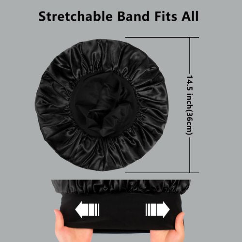 2pcs Bonnets for Men, Double Layer Hair Bonnet Satin Bonnet for Women Curly Hair Braids, F