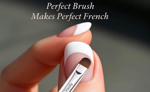 Vanfa French Brush for Nails, Gel Nail Brush, Clean up brush, Nail Art Brush With Kolinsky Hair (V16 - Pack of 1)
