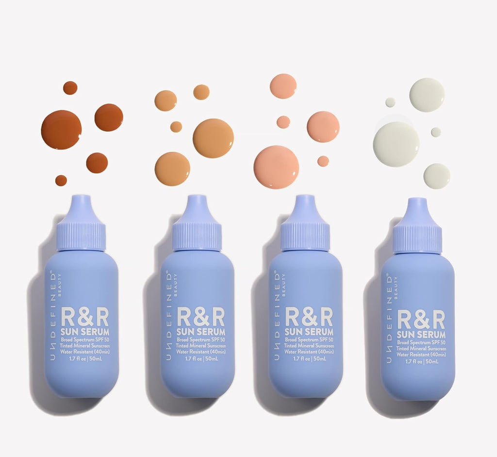 Undefined R&R Sun Serum SPF 50 - Mineral Sunscreen with Niacinamide & Blue Light Defense | Light Tint