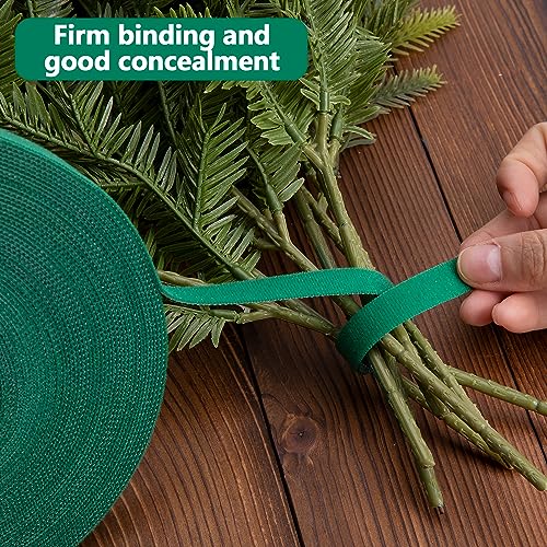Green 50ft Christmas Garland Ties - Holiday Cable Straps for Decoration