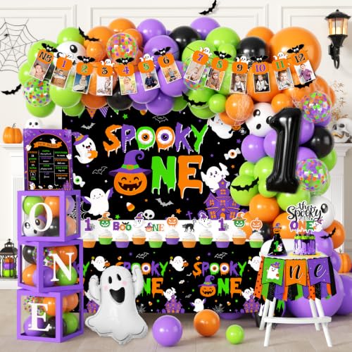 Halloween First Birthday Party Decorations Set - 170pcs Spooky Celebration Supplies
