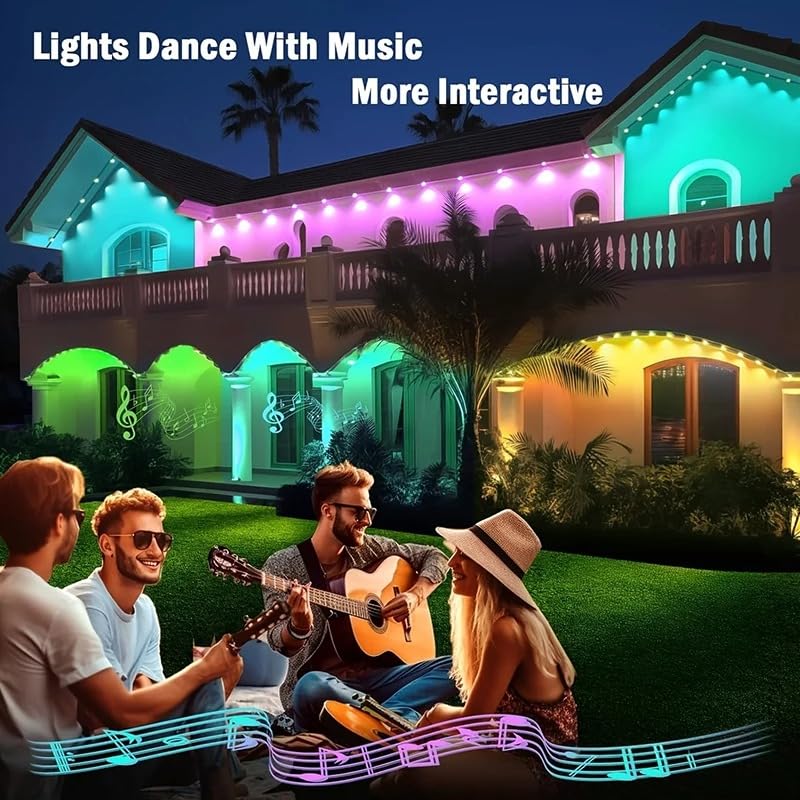 50-Foot Waterproof Outdoor LED Light Strip with App Control and Music Sync