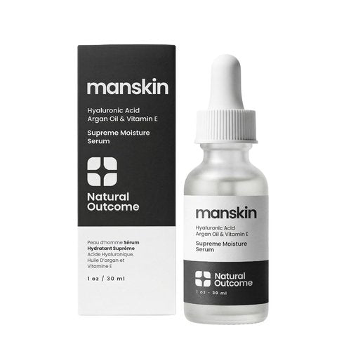 Natural Outcome Men's Supreme Moisture Serum - Anti-Aging Facial Treatment with Hyaluronic Acid & Argan Oil