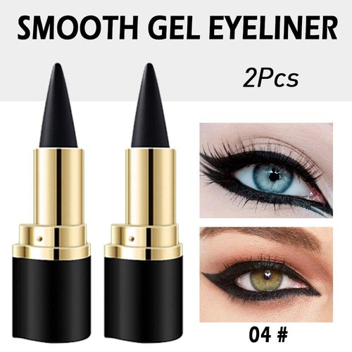 Evpct Black Eyeliner Gel Pencil Set - Waterproof Cream Formula for Stunning Eye Looks | 2 Pcs