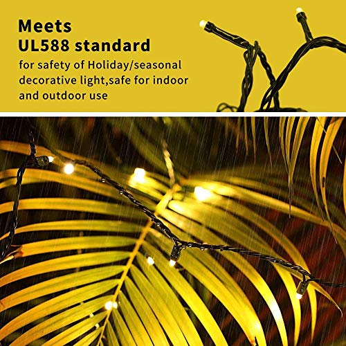 Warm White 300 LED Christmas String Lights 108ft with 8 Modes & End-to-End Connectable