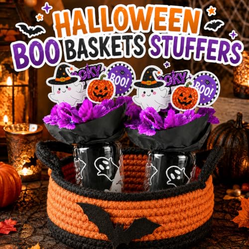 White Purple Ghost Glass Cups with Lids & Straws - Halloween Gift Set (2-Pack)