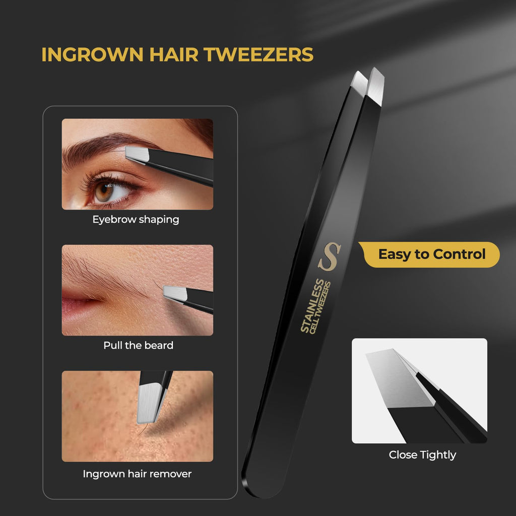 WSYUB Professional Blackhead Tweezers and Ingrown Hair Tweezers, Stainless Steel Blackhead Remover Tools, Tweezer for Women Facial Hair