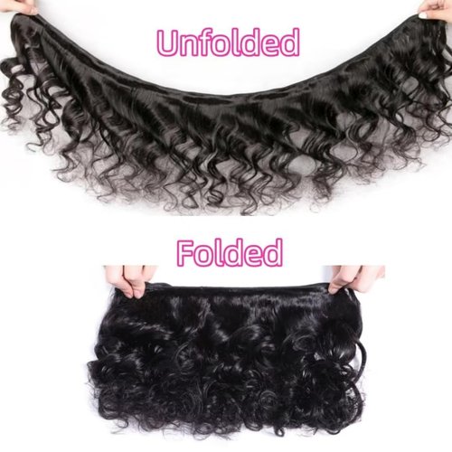 Ladiaryf Loose Wave Bundles Human Hair Brazilian Virgin Human Hair Loose Wave Natural Black Color Can Be Dyed and Styled Total 300g (natural black color, 10 10 10 Inch)