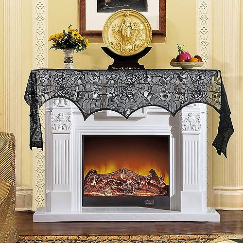 Halloween Decorations Set with Spider Webs Bats and Table Covers - Indoor Party Supplies