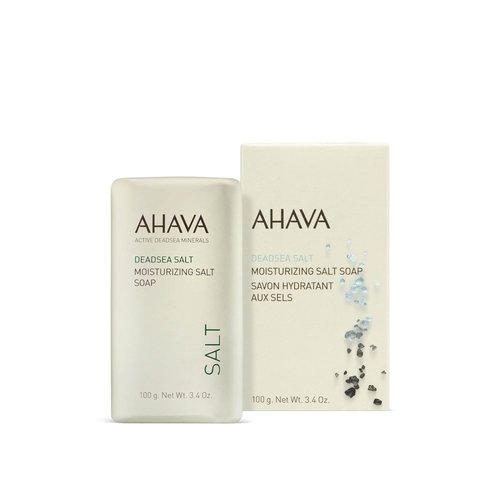AHAVA Moisturizing Dead Sea Salt Soap - Nourishing Face & Body Cleansing Bar with Mineral Blend, 3.4 Oz