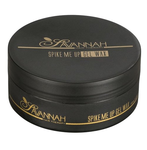 Savannah Hair Therapy Gel Wax - Spike Me Up 5.07oz | Unisex Styling for Curly, Wavy & Straight Hair - Water-Based, Non-Flaky, Medium/Strong Hold