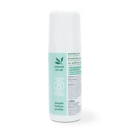 Lafe's Natural Deodorant - Aluminum-Free Cedar & Lime Roll-On | 3oz | 2 Pack
