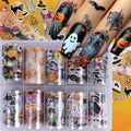 Halloween Nail Art Foils Transfer Stickers - 10 Rolls Pumpkin Spider Web Ghost & More - Halloween Nail Decals - Variation of This Listing