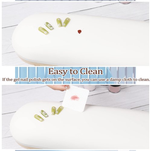 Arm Rest for Nails Professional Microfiber Leather Nail Arm Rest Cushion with Soft High-Density Sponge Solid Wood Table Non-Slip Manicure Hand Rest Stand Nail Supplies for Nail Techs (White)