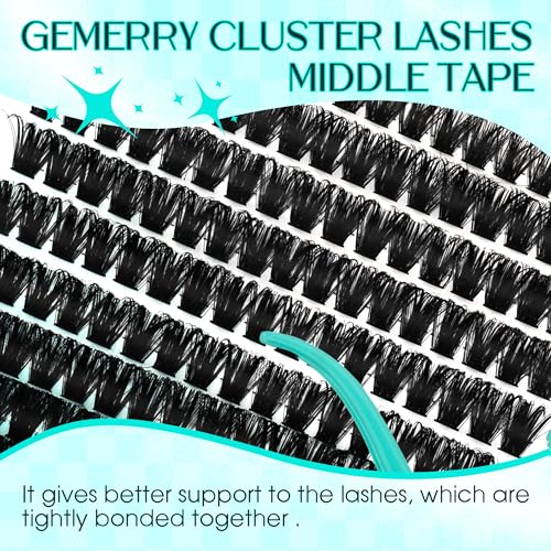 GEMERRY Fluffy Lash Clusters 8-16mm 100P - Reusable Faux Mink Eyelash Extensions