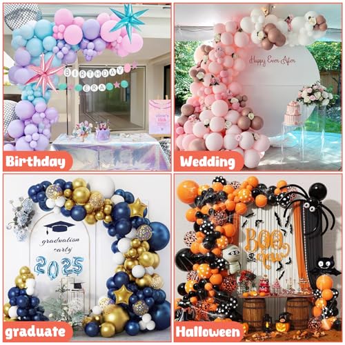 White Balloon Arch Kit 8.2FT & 6FT with Stand - Upgraded Half Arch Frame for Weddings & Parties