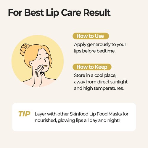 SKINFOOD Honey Sugar Lip Sleeping Mask, Lip Mask for Overnight, Korean Lip Care Product for Severely Chapped Lips, Stocking Stuffers, Hydrating Lip Butter for Dry Lips, Lip Balm (0.71 fl. oz.)