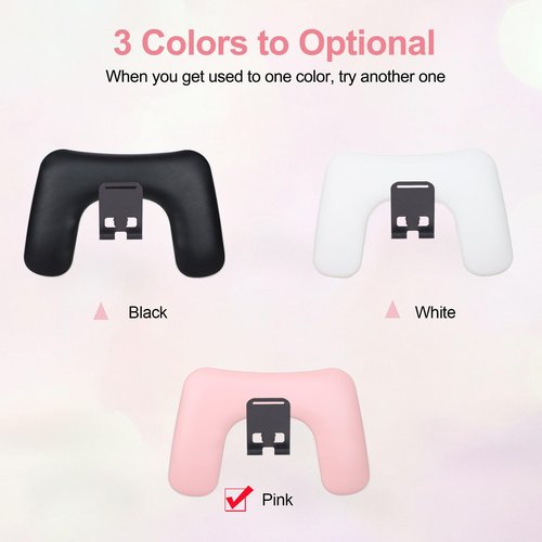 Big Arm Rest for Nails Tech with Rotating Phone Holder: 3nd Generation U-Shaped Manicure Nail Arm Rest Stand Height Adjustable Armrest for Acrylic Nails(Pink)