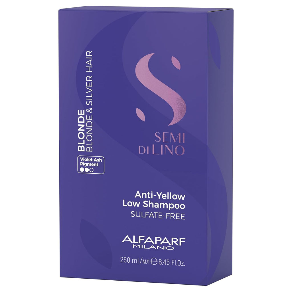 ALFAPARF MILANO Purple Shampoo - Neutralizes Brassy Tones for Blonde & Silver Hair - Hydrating & Strengthening Formula