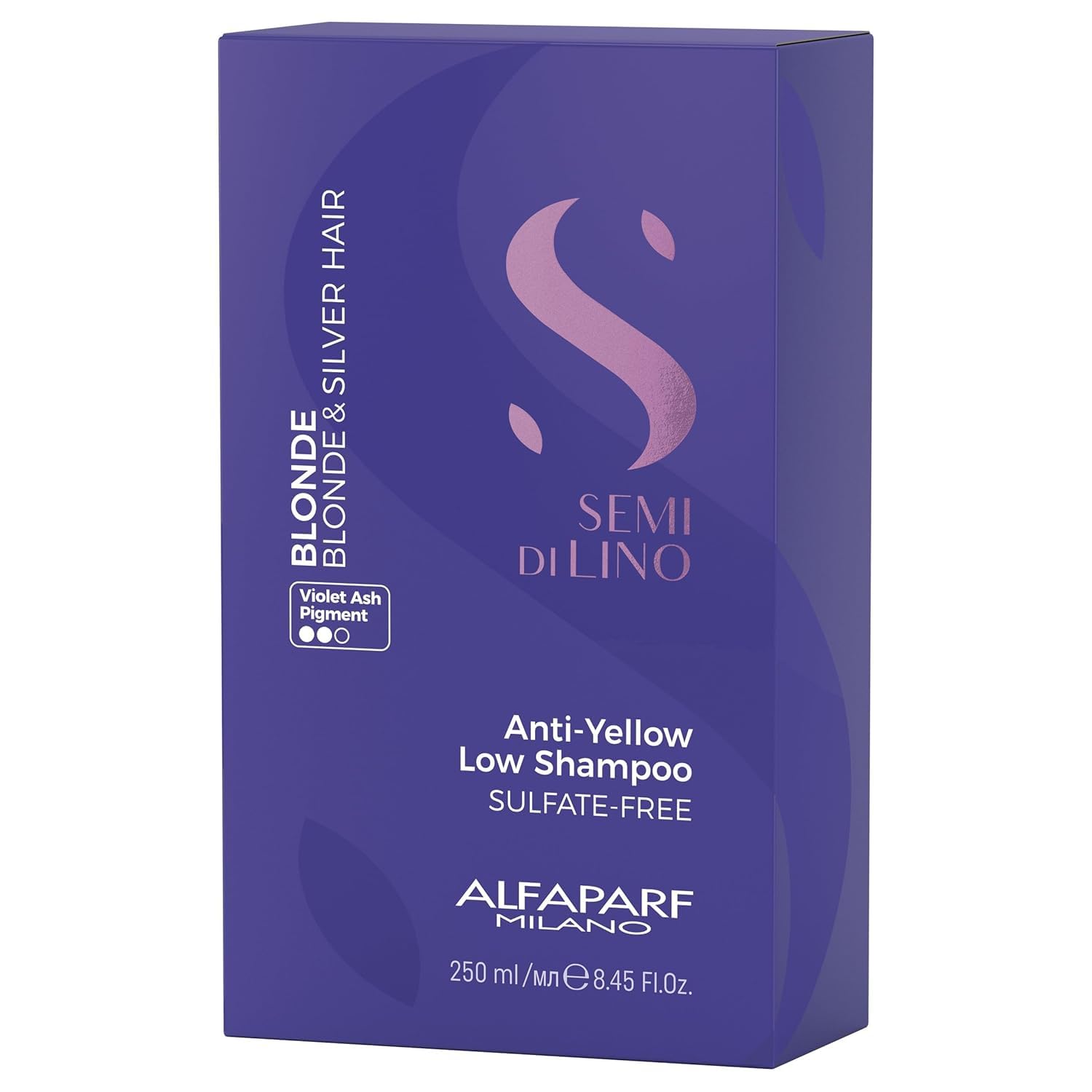 ALFAPARF MILANO Purple Shampoo - Neutralizes Brassy Tones for Blonde & Silver Hair - Hydrating & Strengthening Formula