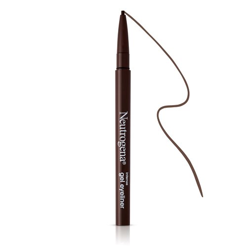 Neutrogena Intense Gel Eyeliner - Bold Precision Eye Makeup with Vitamin E | Smudge & Water-Resistant, Dark Brown, 0.004 oz