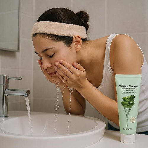 Glamfox Moisture Aloe Vera Cleansing Foam with Vitamin C, 5.29 Fl Oz (Pack of 1)