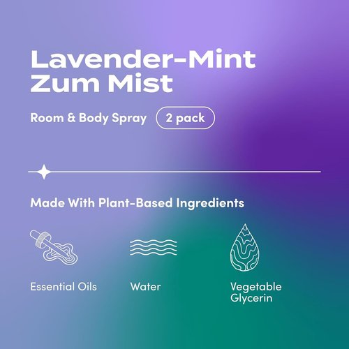 Indigo Wild Zum Mist Room & Body Spray - Aromatherapy Lavender-Mint Essential Oil Spray - 4 fl oz (2 Pack)