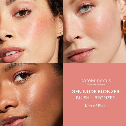 bareMinerals Gen Nude Blonzer - Talc-Free Blush & Bronzer Hybrid Compact - Buildable Luminous Finish, Rosy-Bronze Shade
