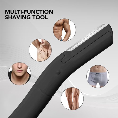 Eyebrow Razors w/Dermaplane Razors Set - Japanese Blades Razors - Small Face Razors for Peach Fuzz and Fine Hair, Multipurpose Exfoliating Dermaplaning Tools for Women and Men, Black