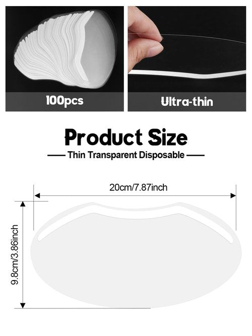 EBANKU 100 Pcs Shower Visor Face Eye Shield, Clear Shield Bath Visor Eye Protector Makeup Protective Eyebrow Shower Visors for Showering Haircut Hairspray Eyelash Extensions