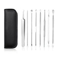 Blackhead Remover Tools,Upgrade 8 PCS Acne Needles,GERY Whitehead Removal Extractor Pimple Popper Kit, Professional Stainless Pimple Blemish and Pore Cleaner Set with Leather Package