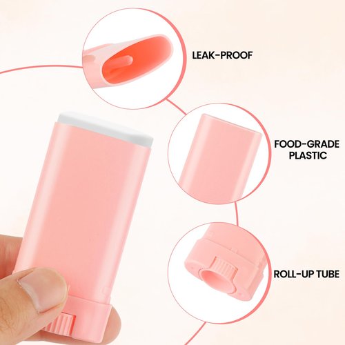 50-Pack Empty Deodorant Containers for Homemade - 0.5 oz/15ml Oval Refillable Deodorants Tubes, BPA-Free Twist-Up Plastic Sticks, Reusable DIY Deodorant Bottles for Balms & Solid Perfumes,Black