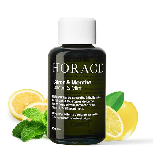 HORACE Beard Oil for Men - Lemon & Mint Conditioner with Argan Oil - Gentle Care for All Skin Types - 1 fl. oz