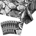 8 Pack Stone Wall Tablecloths - Plastic Rock Medieval Decor 108 x 54 Inches Variation of THIS listing