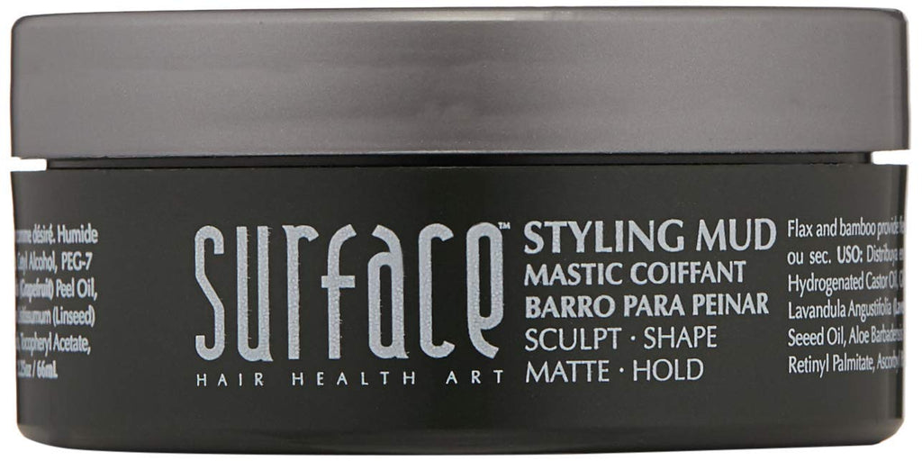 SURFACE Hair Men Styling Mud - Flexible Strong Hold with Flax & Bamboo - 2.25 oz