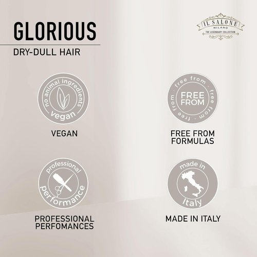 Il Salone Milano Professional Glorious Mask - Hydrating Hair Mask for Dry Hair with Chestnut & Rice Extract - Salon-Quality Nourishment