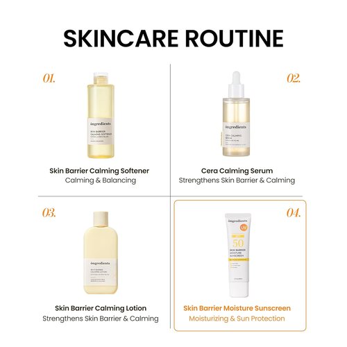 ONGREDIENTS Skin Barrier Moisture Sunscreen SPF 50 - Hydrating, Non-Sticky, Glowy Finish | 1.7 fl. oz.