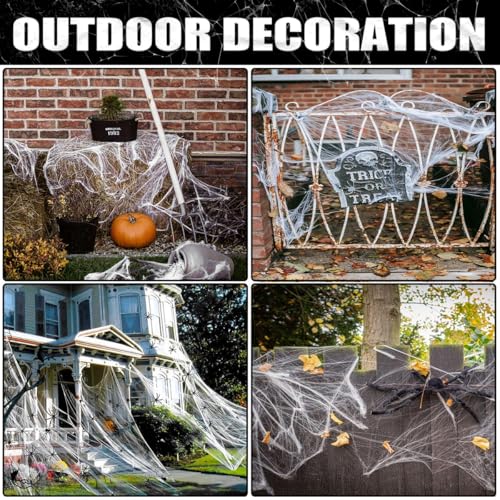 Halloween Spider Web Decorations 1000 Sq Ft with 50 Fake Spiders Indoor Outdoor