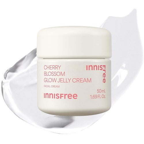 Innisfree Cherry Blossom Glow Jelly Cream - Hydrating Korean Moisturizer with Niacinamide for Radiant Skin