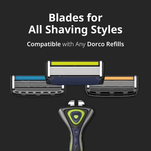 DORCO Pace 6 Sport - Six Blade Razor System with Trimmer and Pivoting Head (2 Replacement Handles Only (No Blades))